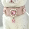 Pink Crystal Charm Pet Collar