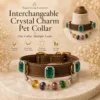 Emerald Charm Interchangeable-4 Emerald Charm Interchangeable Pet Collar