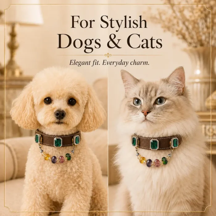 Emerald Charm Interchangeable-5 Emerald Charm Interchangeable Pet Collar