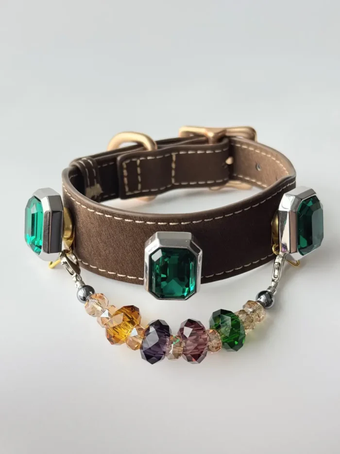 Emerald Charm Interchangeable-6 Emerald Charm Interchangeable Pet Collar
