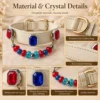 Ruby Sapphire Crystal Charm Pet Collar