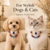 Ruby Sapphire Crystal Charm Pet Collar