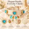 blue heart crystal pet collar with detachable beaded charm2 Blue Heart Crystal Pet Collar with Detachable Beaded Charm | Elegant Cat & Dog Collar