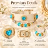blue heart crystal pet collar with detachable beaded charm3 Blue Heart Crystal Pet Collar with Detachable Beaded Charm | Elegant Cat & Dog Collar