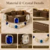 Interchangeable Crystal Charm Pet Collar Blue Agate