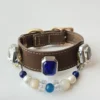 Interchangeable Crystal Charm Pet Collar Blue Agate